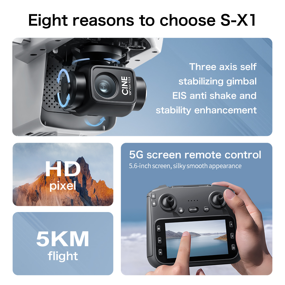 Оригинальный дрон S-X1 8K HD,  – обзор и цена Drone Thermal Imaging